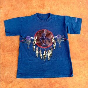 Blue Tshirt with Cherokee/Dreamcatcher Design